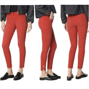 Sam Edelman Womens The Kitten Keyhole Ankle Red Skinny Jeans Mid Rise Size 25